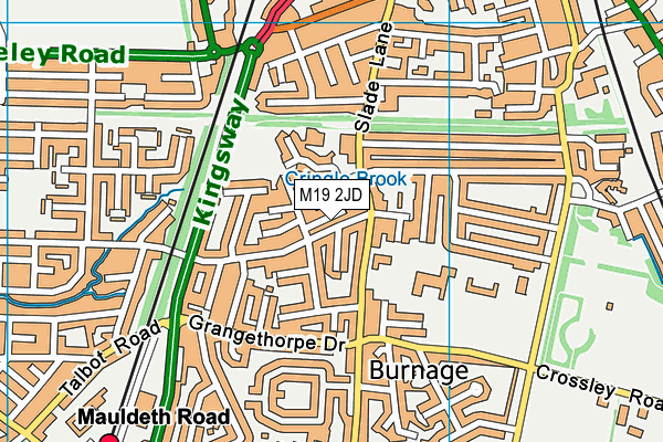 M19 2JD map - OS VectorMap District (Ordnance Survey)