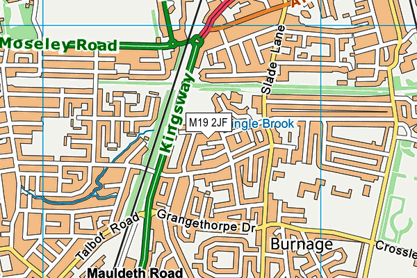 M19 2JF map - OS VectorMap District (Ordnance Survey)