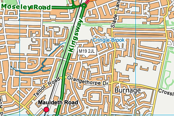 M19 2JL map - OS VectorMap District (Ordnance Survey)