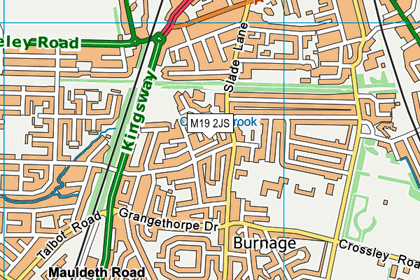 M19 2JS map - OS VectorMap District (Ordnance Survey)