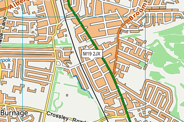 M19 2JX map - OS VectorMap District (Ordnance Survey)