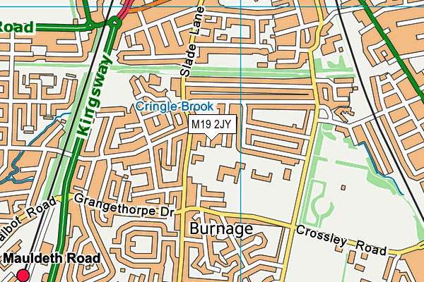 M19 2JY map - OS VectorMap District (Ordnance Survey)