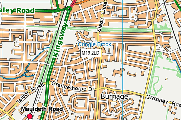 M19 2LD map - OS VectorMap District (Ordnance Survey)