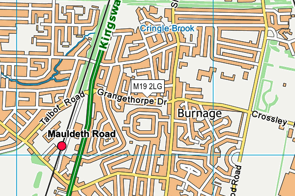 M19 2LG map - OS VectorMap District (Ordnance Survey)