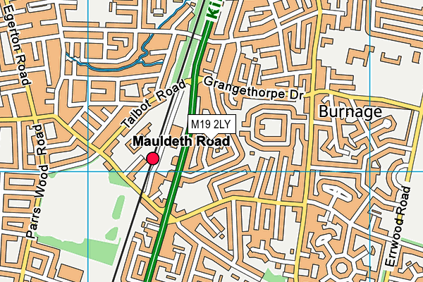 M19 2LY map - OS VectorMap District (Ordnance Survey)