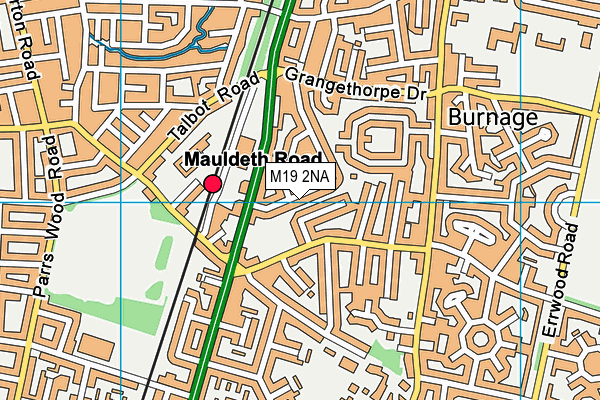 M19 2NA map - OS VectorMap District (Ordnance Survey)