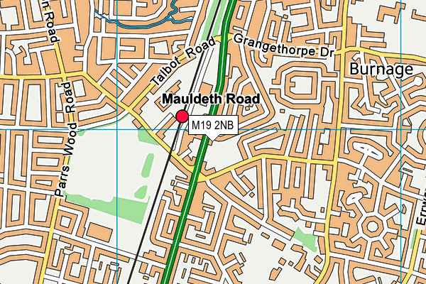 M19 2NB map - OS VectorMap District (Ordnance Survey)