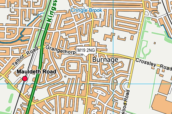 M19 2NG map - OS VectorMap District (Ordnance Survey)