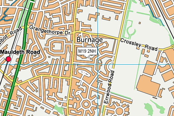 M19 2NH map - OS VectorMap District (Ordnance Survey)