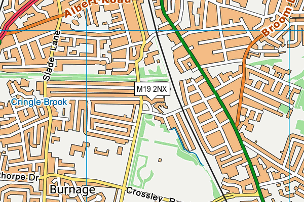 M19 2NX map - OS VectorMap District (Ordnance Survey)