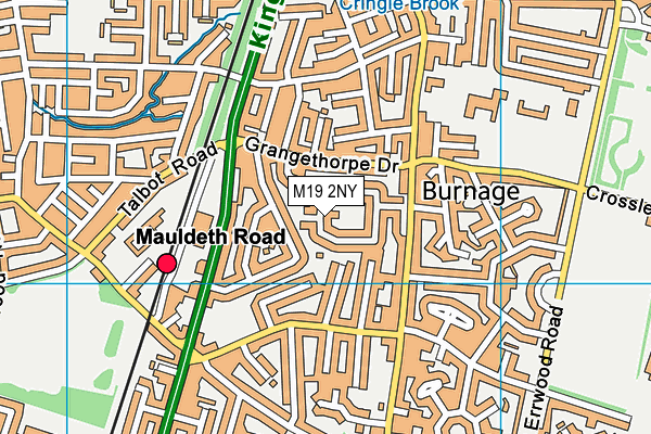 M19 2NY map - OS VectorMap District (Ordnance Survey)