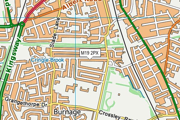 M19 2PX map - OS VectorMap District (Ordnance Survey)