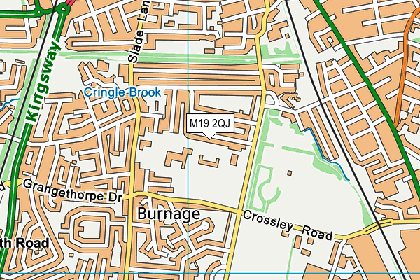 M19 2QJ map - OS VectorMap District (Ordnance Survey)