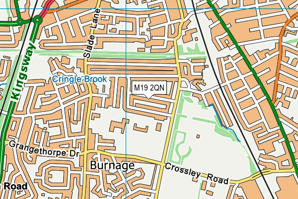 M19 2QN map - OS VectorMap District (Ordnance Survey)