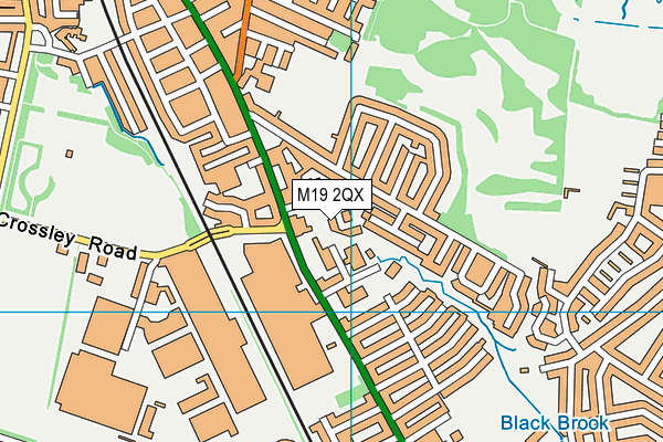 M19 2QX map - OS VectorMap District (Ordnance Survey)