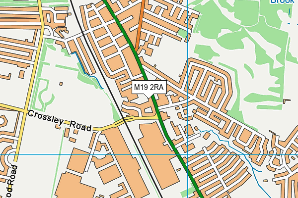 M19 2RA map - OS VectorMap District (Ordnance Survey)