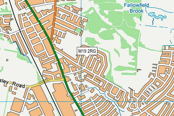 M19 2RG map - OS VectorMap District (Ordnance Survey)