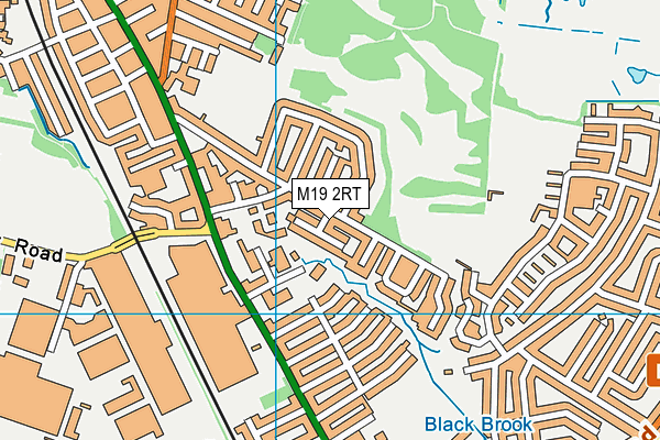 M19 2RT map - OS VectorMap District (Ordnance Survey)