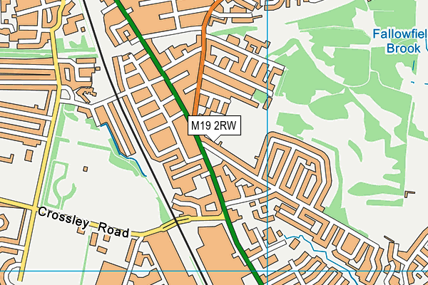 M19 2RW map - OS VectorMap District (Ordnance Survey)