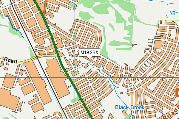 M19 2RX map - OS VectorMap District (Ordnance Survey)