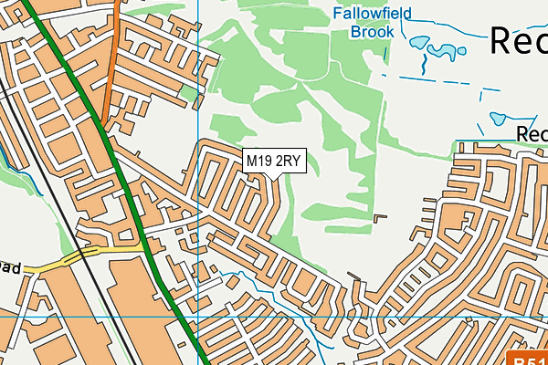 M19 2RY map - OS VectorMap District (Ordnance Survey)