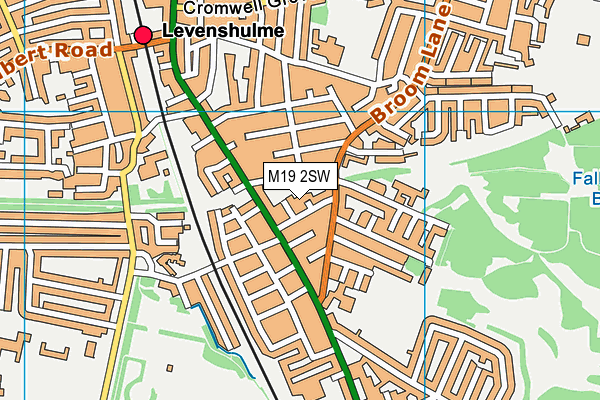 M19 2SW map - OS VectorMap District (Ordnance Survey)