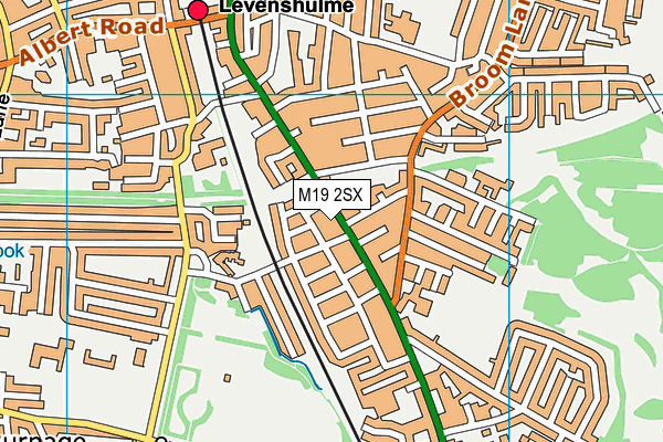 M19 2SX map - OS VectorMap District (Ordnance Survey)