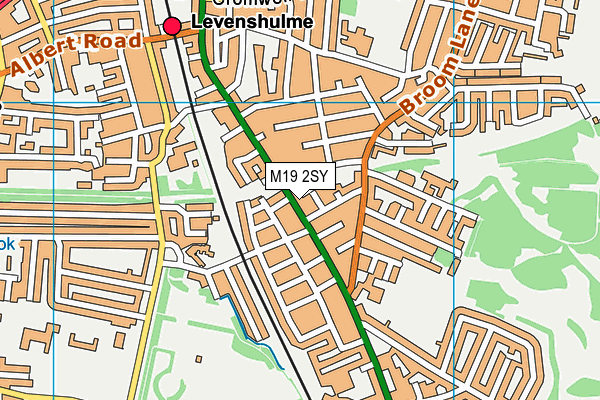 M19 2SY map - OS VectorMap District (Ordnance Survey)