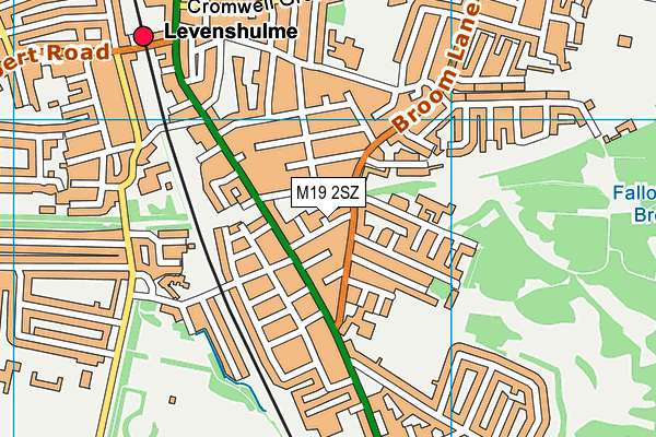 M19 2SZ map - OS VectorMap District (Ordnance Survey)