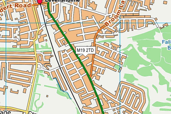 M19 2TD map - OS VectorMap District (Ordnance Survey)