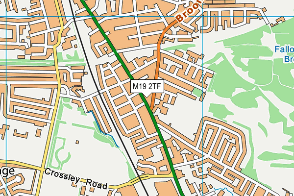 M19 2TF map - OS VectorMap District (Ordnance Survey)