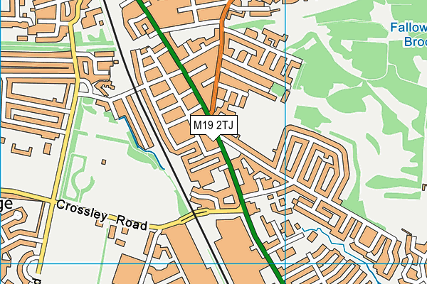 M19 2TJ map - OS VectorMap District (Ordnance Survey)