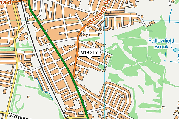 M19 2TY map - OS VectorMap District (Ordnance Survey)