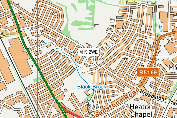 M19 2WE map - OS VectorMap District (Ordnance Survey)