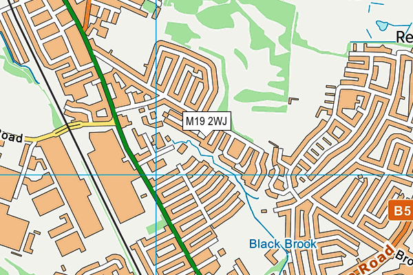 M19 2WJ map - OS VectorMap District (Ordnance Survey)