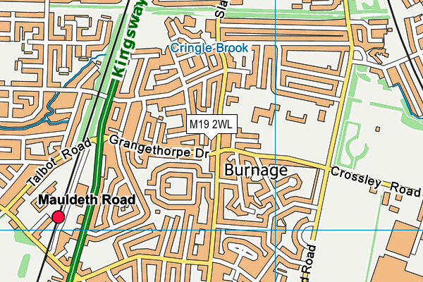 M19 2WL map - OS VectorMap District (Ordnance Survey)