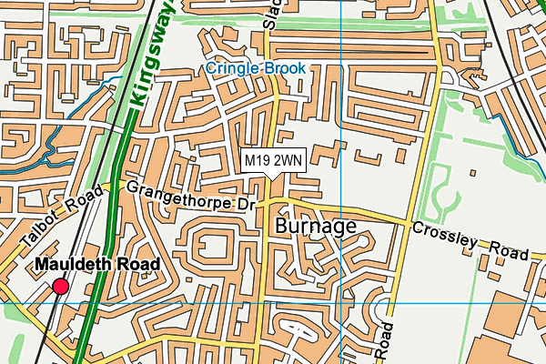 M19 2WN map - OS VectorMap District (Ordnance Survey)