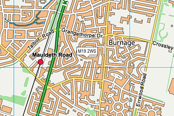 M19 2WS map - OS VectorMap District (Ordnance Survey)