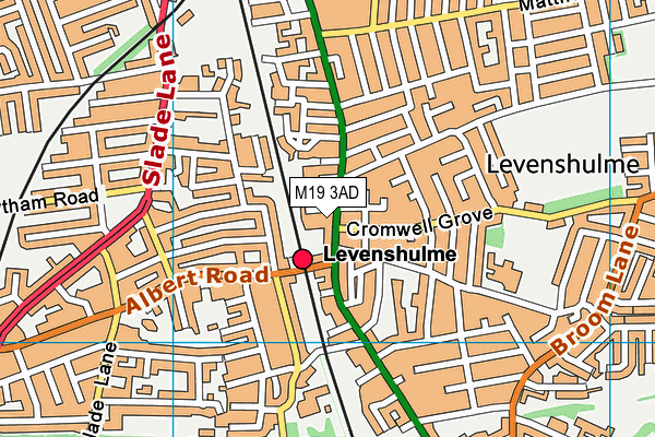 M19 3AD map - OS VectorMap District (Ordnance Survey)