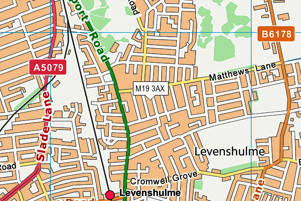 M19 3AX map - OS VectorMap District (Ordnance Survey)