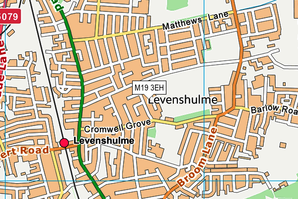 M19 3EH map - OS VectorMap District (Ordnance Survey)