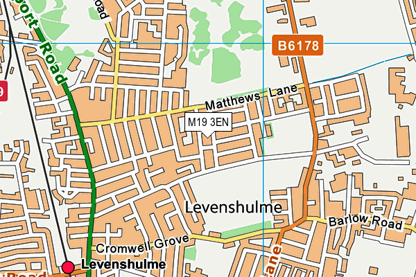 M19 3EN map - OS VectorMap District (Ordnance Survey)