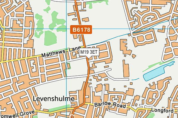 Greater Manchester Transport Club (Closed) map (M19 3ET) - OS VectorMap District (Ordnance Survey)