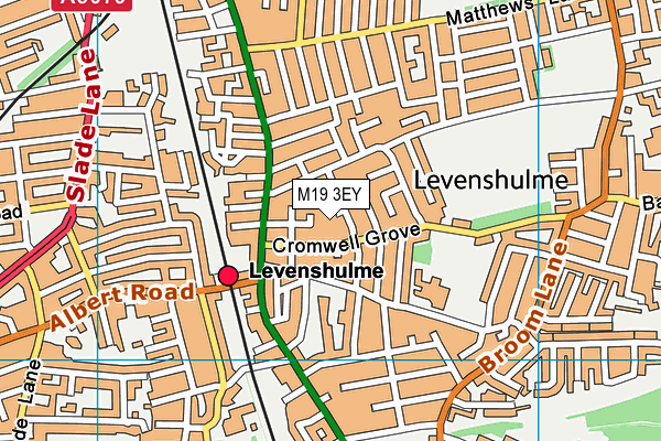 M19 3EY map - OS VectorMap District (Ordnance Survey)