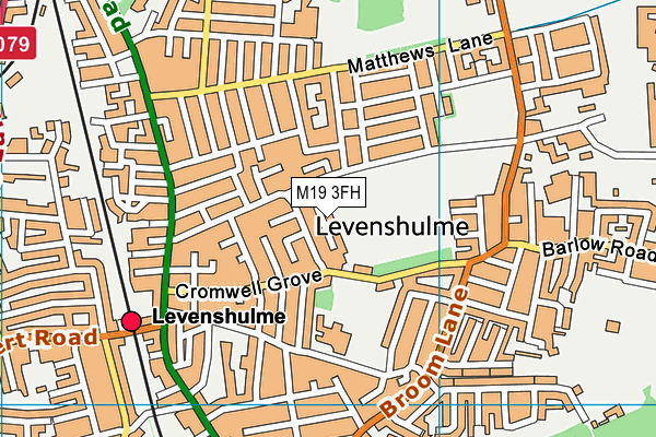 M19 3FH map - OS VectorMap District (Ordnance Survey)