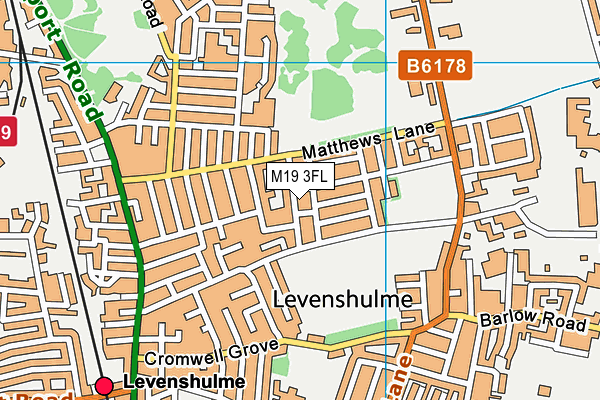 M19 3FL map - OS VectorMap District (Ordnance Survey)