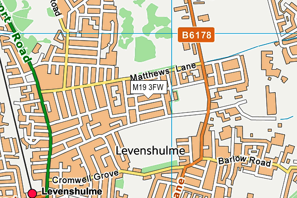 M19 3FW map - OS VectorMap District (Ordnance Survey)