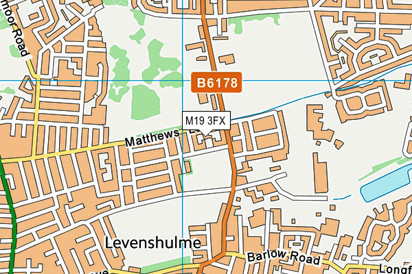 M19 3FX map - OS VectorMap District (Ordnance Survey)