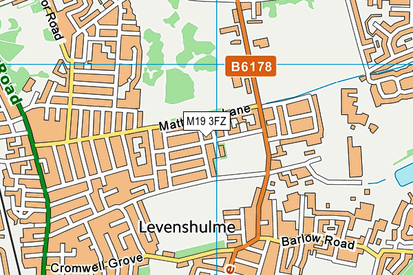 M19 3FZ map - OS VectorMap District (Ordnance Survey)