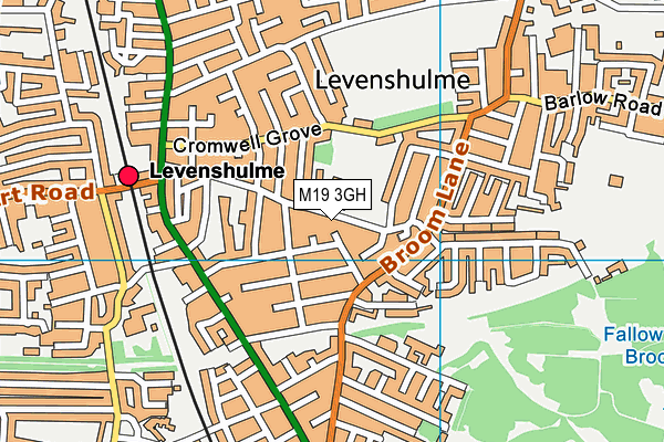 Chapel Street Community Primary School map (M19 3GH) - OS VectorMap District (Ordnance Survey)